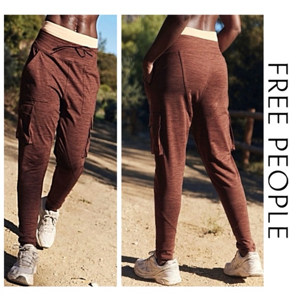 Free People Pants - ♥️ FREE PEOPLE Off Road Cargo Jogger M Pockets 4-Way Stretch Cargo Pants NWTS$80
